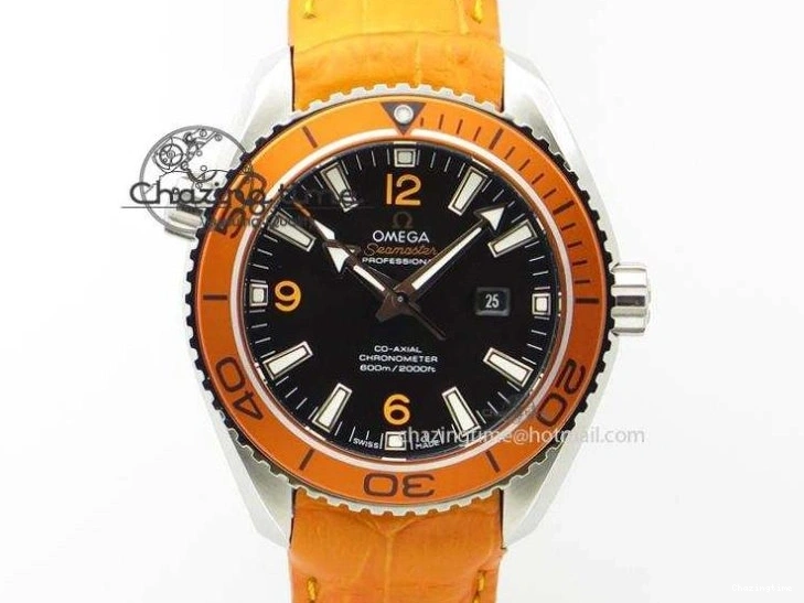 0214 Reliable Planet Ocean Professional SS V6F 37mm Ladies Orange Bezel On Orange Leather Strap A 8255